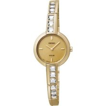 Solar Gold Tone Stainless Steel Case And Bracelet Gold Tone Dial