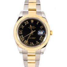 Stainless Steel & 18K Gold 41mm Datejust II Model 116333 Blue Dial with Blue Roman Numerals