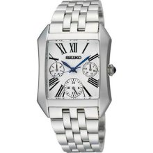 Stainless Steel Case And Bracelet Silver Dial Day And Date Displays