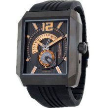 Stuhrling Original Men's 'Metropolis' Automatic Black Rubber Strap Watch (Stuhrling Original Men's Watch)