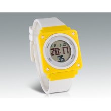 Stylish Men's Digital Watch with Plastic Strap (White)