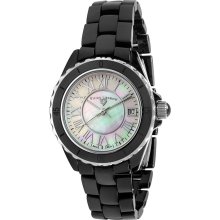 Swiss Legend 20050-BKWSR Black w/ SS Karamica Ceramic Watch for Women NEW!