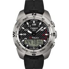 T-Touch Expert GTS Men's Titanium Watch - Black Dial With Black Rubber Strap