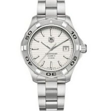 Tag Heuer Men`s Round Silver Watch W/ Laser Engraved Caseback