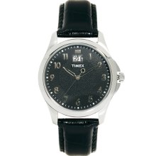 Timex Leather Strap Watch T2N247 Black