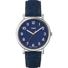 Timex Men's Easy Reader T2N955 Blue Cloth Quartz Watch with Blue ...