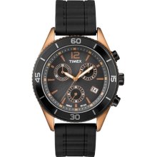 Timex Men's Sport T2N829 Black Silicone Quartz Watch with Black Dial