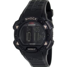 Timex Men's T49896 Black Rubber Quartz Watch with Digital Dial