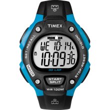 Timex T5K521 Men's Ironman 30-Lap Blue Resin Case Black Bezel Digital