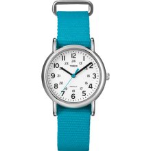 Timex Women's Weekender Watch, Turquoise Nylon Strap