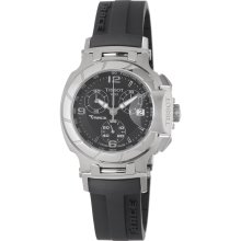 Tissot Women's 'T Race' Black Dial Black Rubber Strap Watch