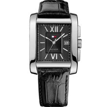 Tommy Hilfiger Square Leather Strap Watch