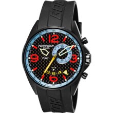 Torgoen T30 Dual Time Watch - Black Strap, Carbon Fiber Face T30303