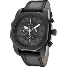 ulova Men's Marine Star Chronograph Black Textured/Grey Dial Black