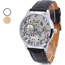 Unisex PU Analog Mechanical Watch Fashionable (Assorted Colors)