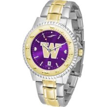 University of Washington Men's Stainless Steel and Gold Tone Watch