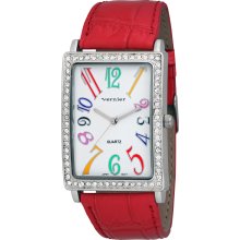 Vernier Woman's Colorful Numerals Coral-Red Watch