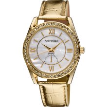 Vernier Women's Mother of Pearl Dial Metallic Strap Quartz Watch