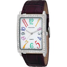 Vernier Women's 'V1031' Colorful Numerals Purple Watch