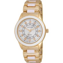 Vernier Women's V11080YG Sunray Dial with Stones Quartz Watch