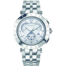 Versace Men's 23C99D002 S099 V-Race Stainless-Steel White Dial Ch ...