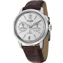 Vulcain Men's '50 Presidents' Silver Dial Brown Leather Strap Watch 570157.309lf