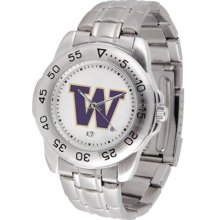 Washington Huskies UW Mens Sports Steel Watch