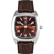 Watch Creations Men's Square Dial Watch w/ Leather Strap Promotional