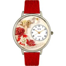 Whimsical Women's Love Theme Red Leather Watch