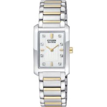 Womans Citizen Eco-Drive Palidoro Watch in Stainless Steel with Gold (EX1074-59A)