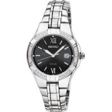 Women Seiko SUT067 Solar Stainless Steel Case and Bracelet Black