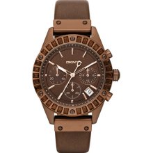 Women's Brown DKNY Crystal Chronograph Watch NY8654