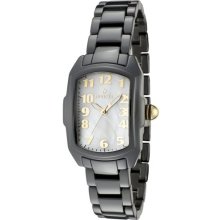 Women's Lupah White Mother Of Pearl Dial Black Ceramic