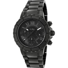 Women's 'Marina' Chrono Black Textured Dial Black Watch