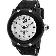 Women's Miami Beach Silver Textured Dial Black Silicone ...