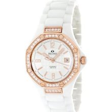 Women's PX13193 Blush Silver Dial White Ceramic Band