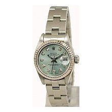 Women's Rolex Datejust Pre-Owned Fluted Bezel/Oyster Bracelet/Ice Blue