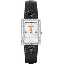 Womens University Of Tennessee Watch with Black Leather Strap and CZ Accents