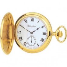 Woodford Full Hunter Swiss Jewel Mechanical Pocket Watch - Gold